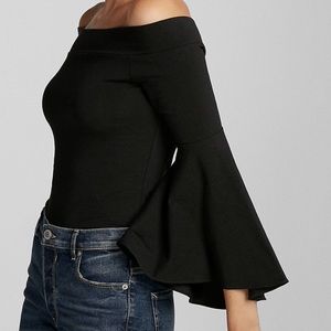 An off the shoulder top